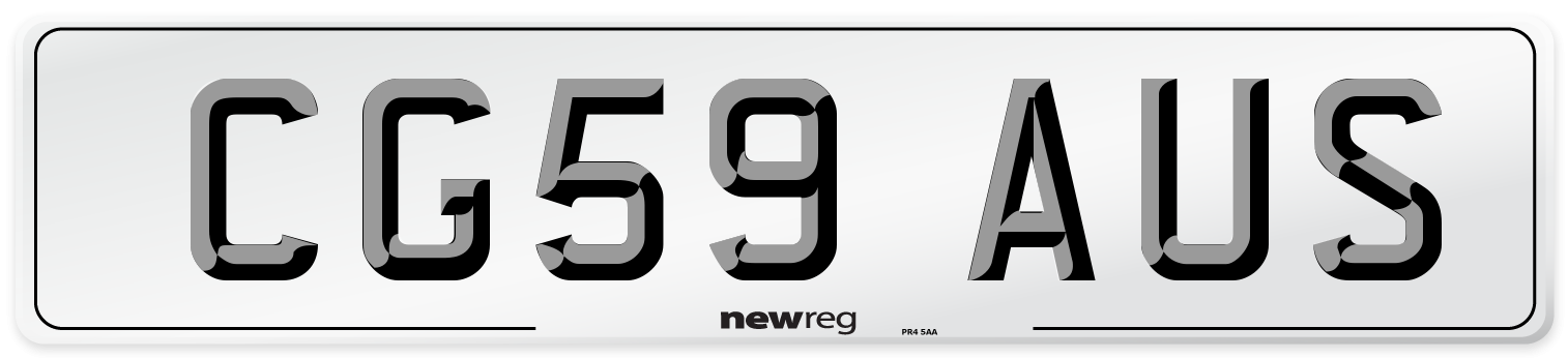 CG59 AUS Number Plate from New Reg